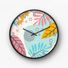 Abstract Tropical Leaves Wall Clock