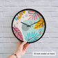 Abstract Tropical Leaves Wall Clock