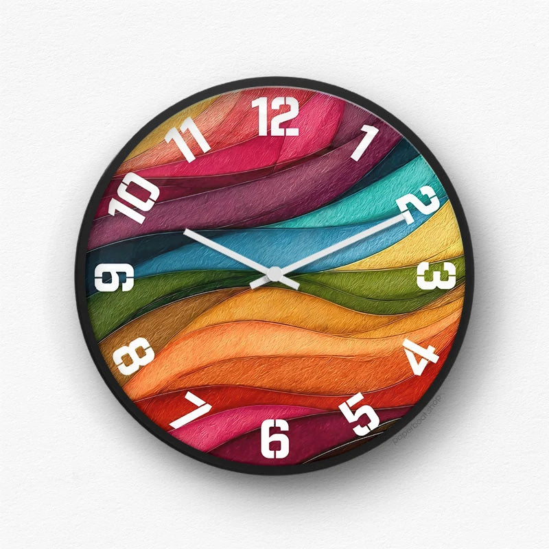 Colorful Swirling Texture Wall Clock