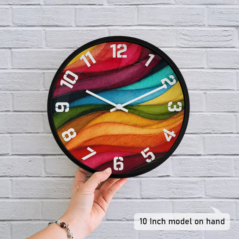Colorful Swirling Texture Wall Clock