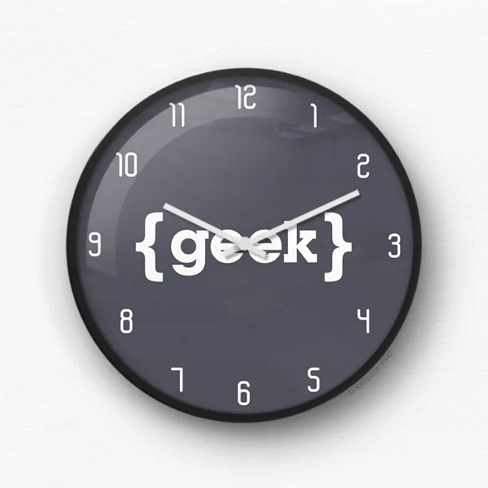Geek Curly Braces Wall Clock
