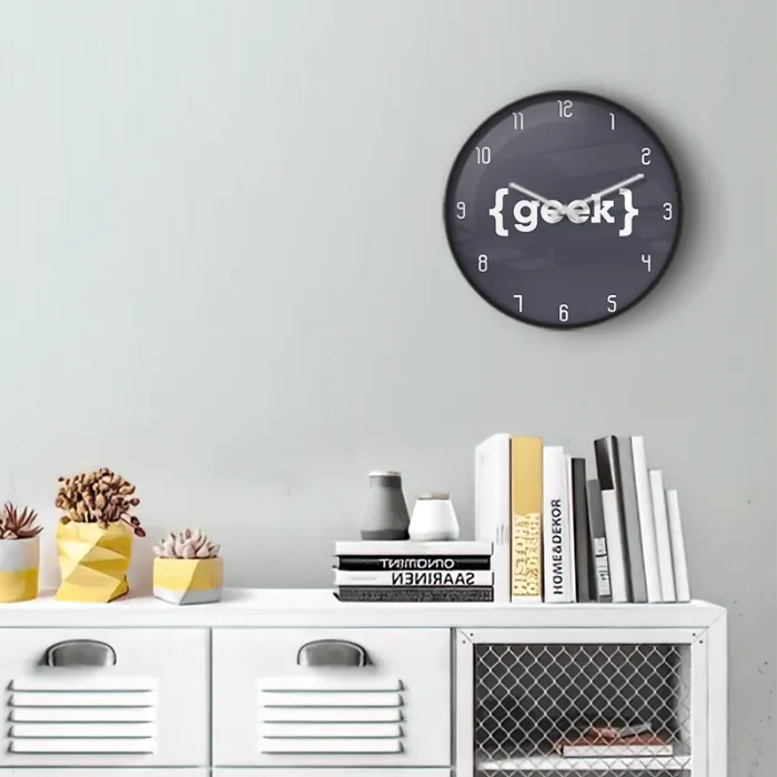 Geek Curly Braces Wall Clock