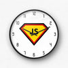 JS Javascript Superman Logo Wall Clock