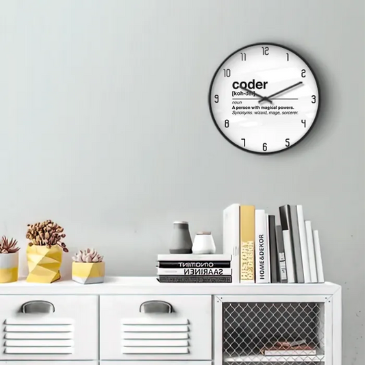 Coder Noun Definition Wall Clock