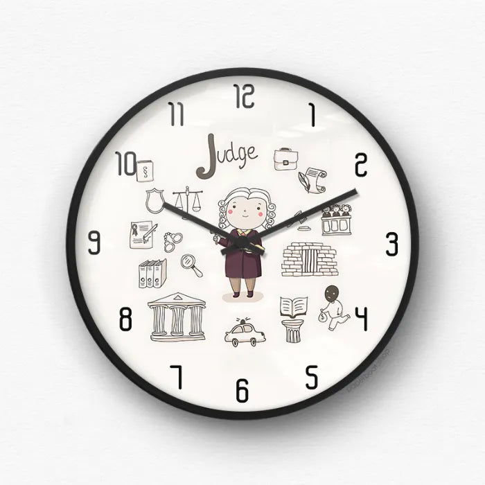 Judge Cartoon Character Law Wall Clock