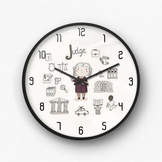 Judge Cartoon Character Law Wall Clock