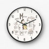 Musician Cartoon Character Instruments Wall Clock