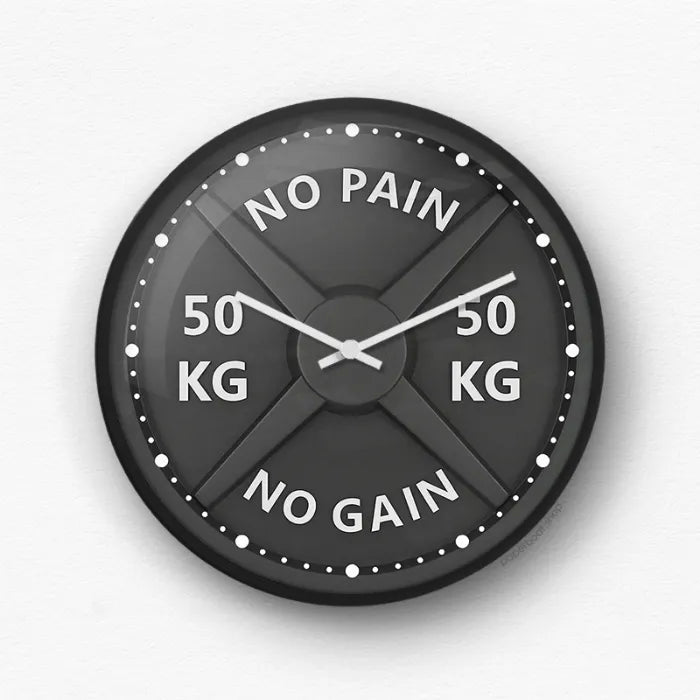 No Pain No Gain 50 KG Weight Plate Wall Clock