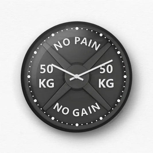 No Pain No Gain 50 KG Weight Plate Wall Clock