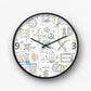 Math Geometry Formulas Equations Wall Clock