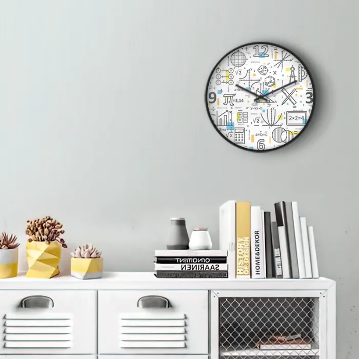 Math Geometry Formulas Equations Wall Clock