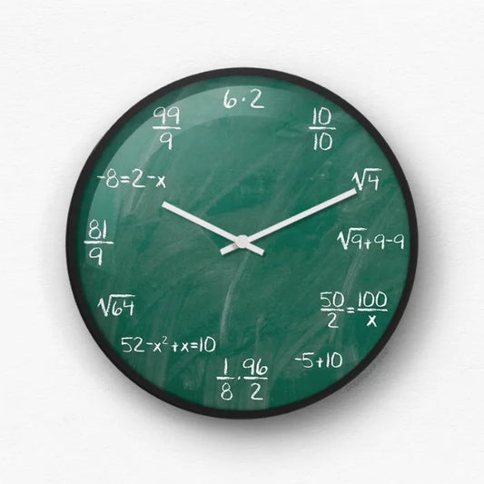 Algebraic Equations Math Chalkboard Wall Clock