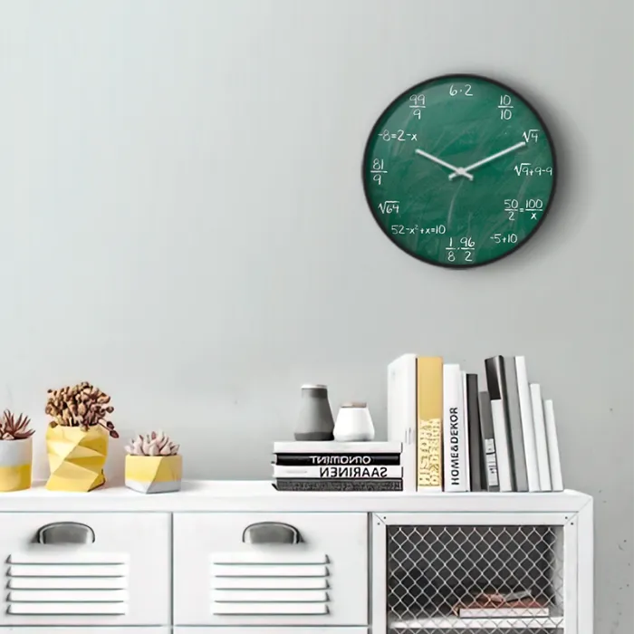 Algebraic Equations Math Chalkboard Wall Clock