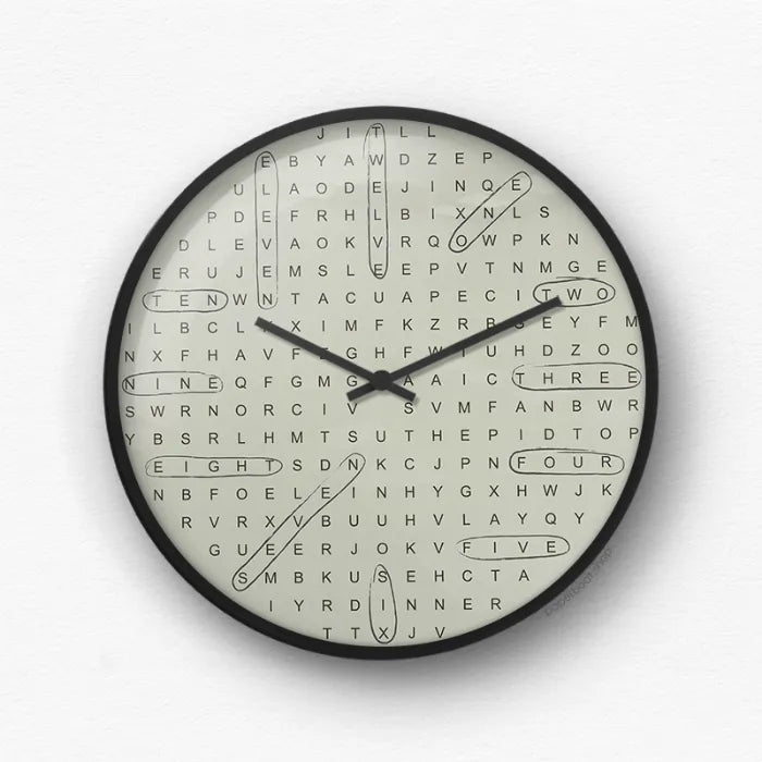 Word Search Puzzle Numbers Wall Clock