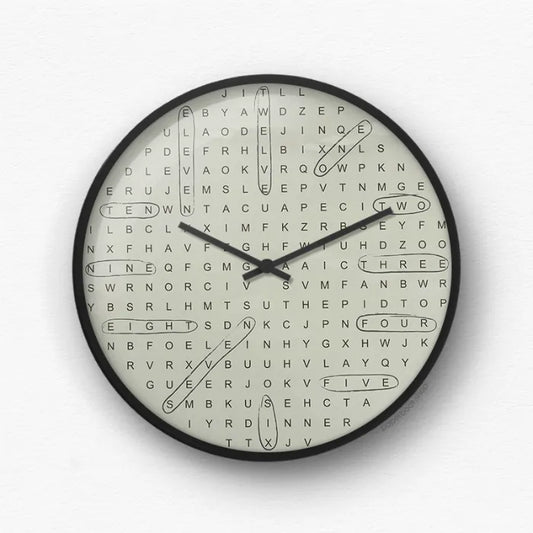 Word Search Puzzle Numbers Wall Clock