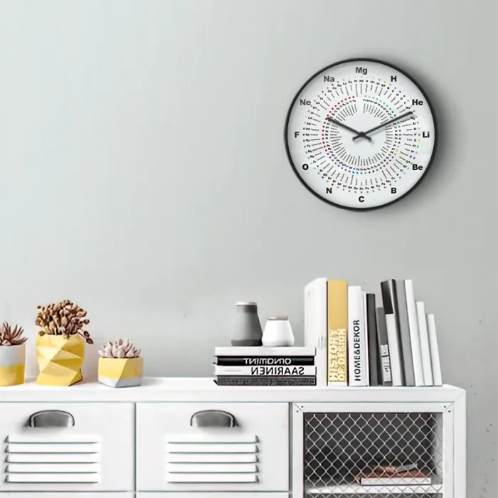 Circular Spiral Periodic Table Elements Wall Clock