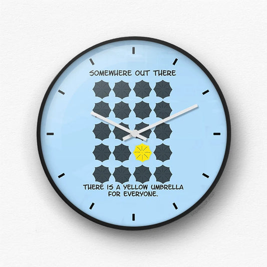 These is a yellow umbrella for everyone Wall Clock