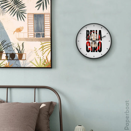 Money Heist white Wall Clock