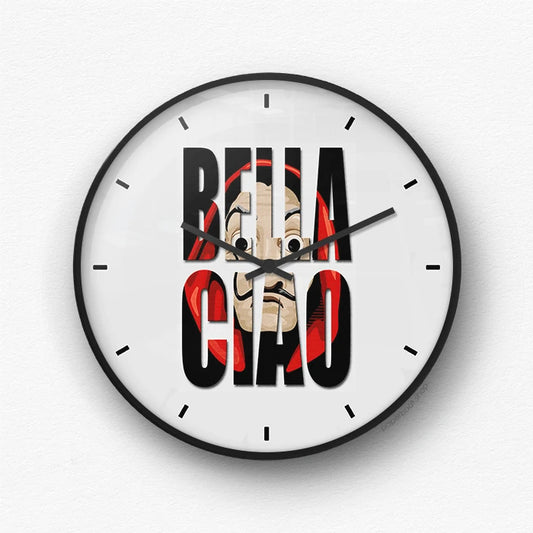 Money Heist white Wall Clock