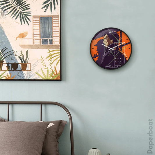 Sherlock illustration Wall Clock