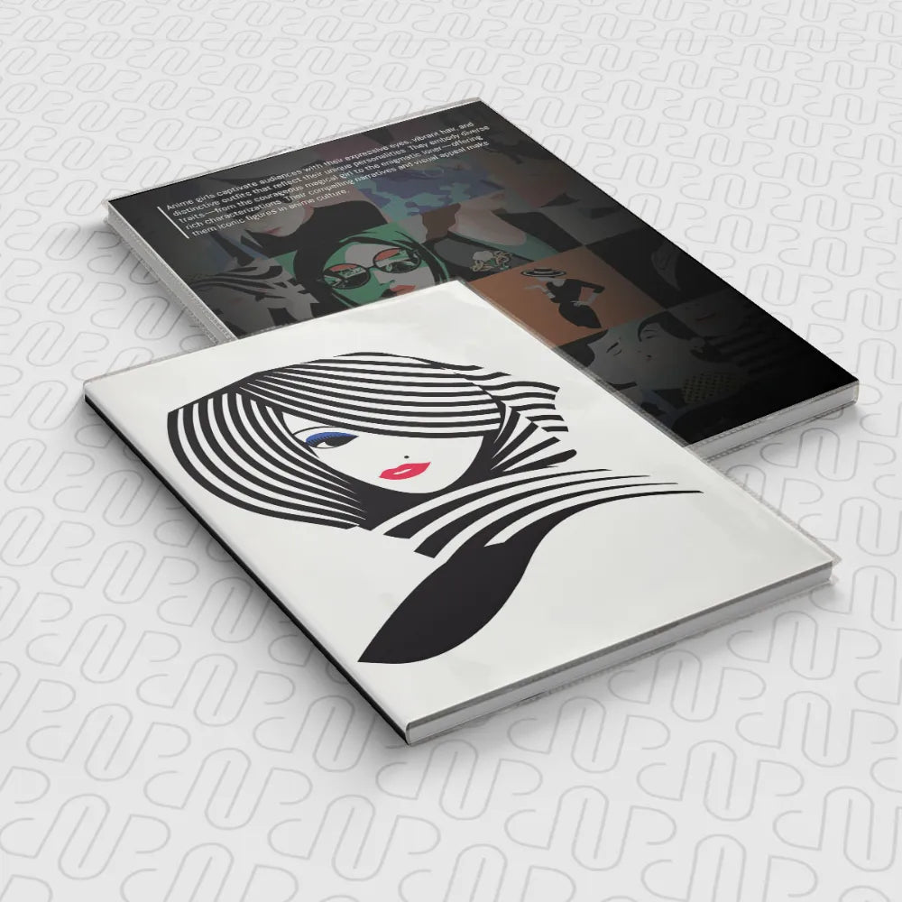 Black vector Girlish Notebook