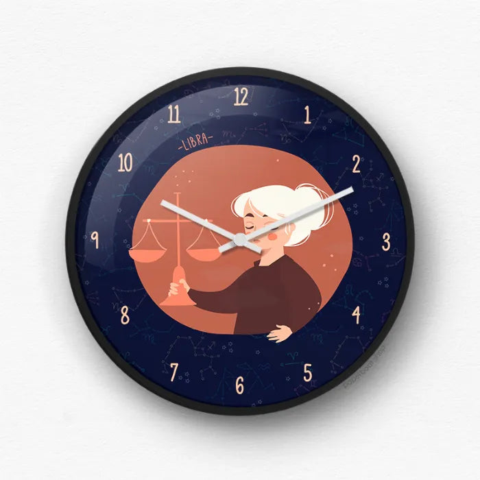 Libra Zodiac Sign Wall Clock