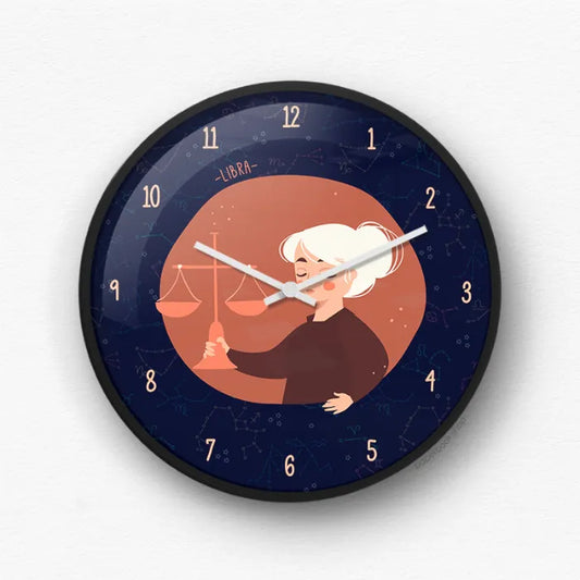 Libra Zodiac Sign Wall Clock