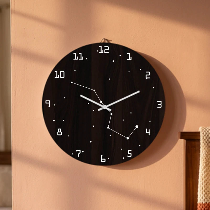 Celestial Constellation Wall Clock - Brown