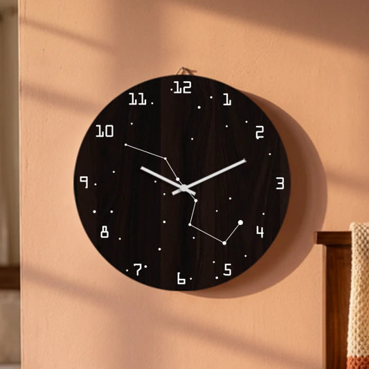 Celestial Constellation Wall Clock - Brown