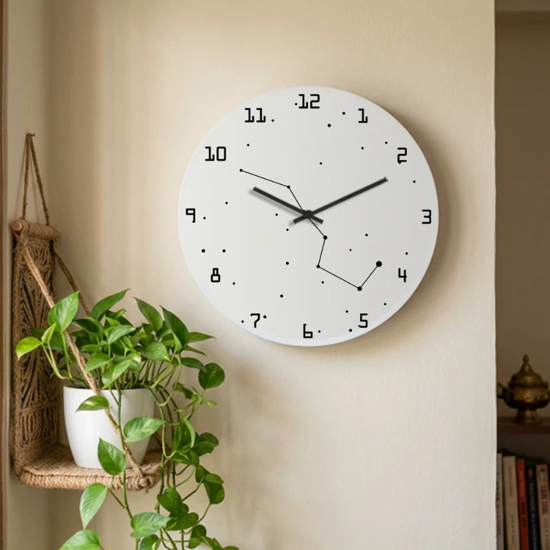 Celestial Constellation Wall Clock - White Front View
