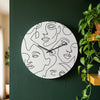 Abstract Faces Collage Wall Clock - White