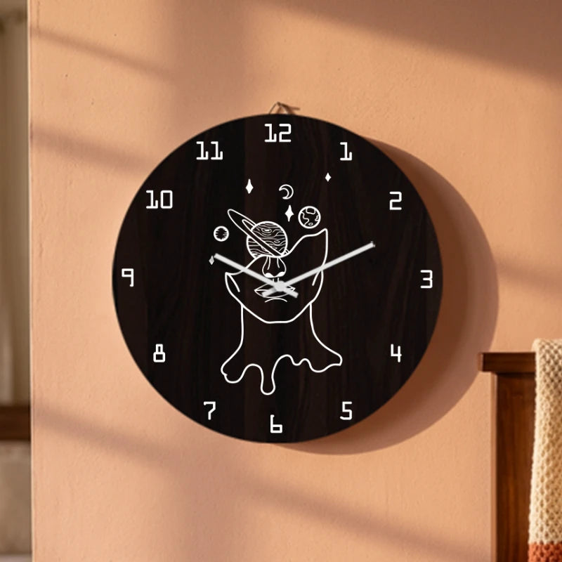 Cosmic Mind Surreal Wall Clock - Brown