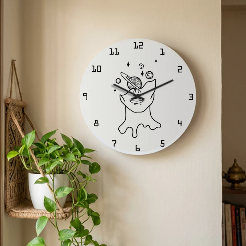 Cosmic Mind Surreal Wall Clock - White Front View