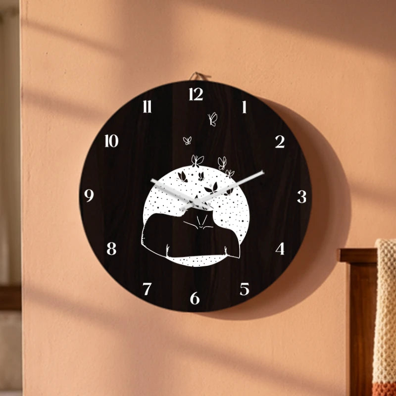 Butterfly Silhouette Wall Clock - Brown