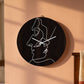 Dual Faces Embrace Line Art Wall Clock - Brown