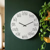 Inspirational Action Words Wall Clock - White