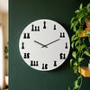 Chess Pieces Art Wall Clock - White