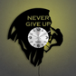 Never Give Up Vinyl Wall Clock