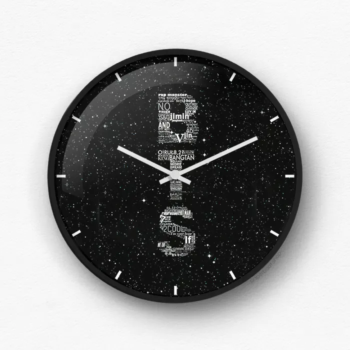 BTS Black Wall Clock