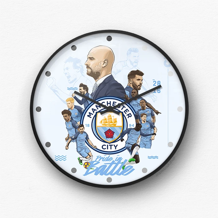 Manchester City legends wall clock