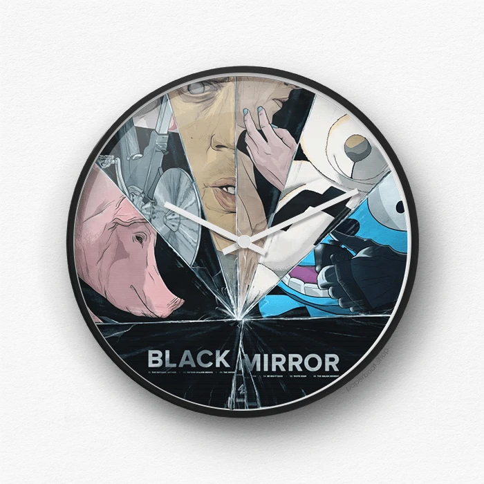 Black Mirror collage Wall Clock
