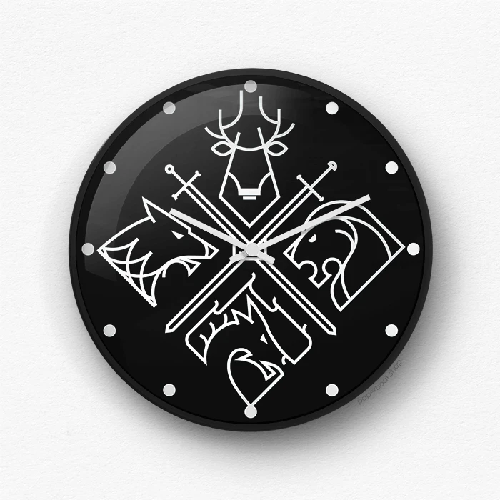 Game of Thrones black wall clock