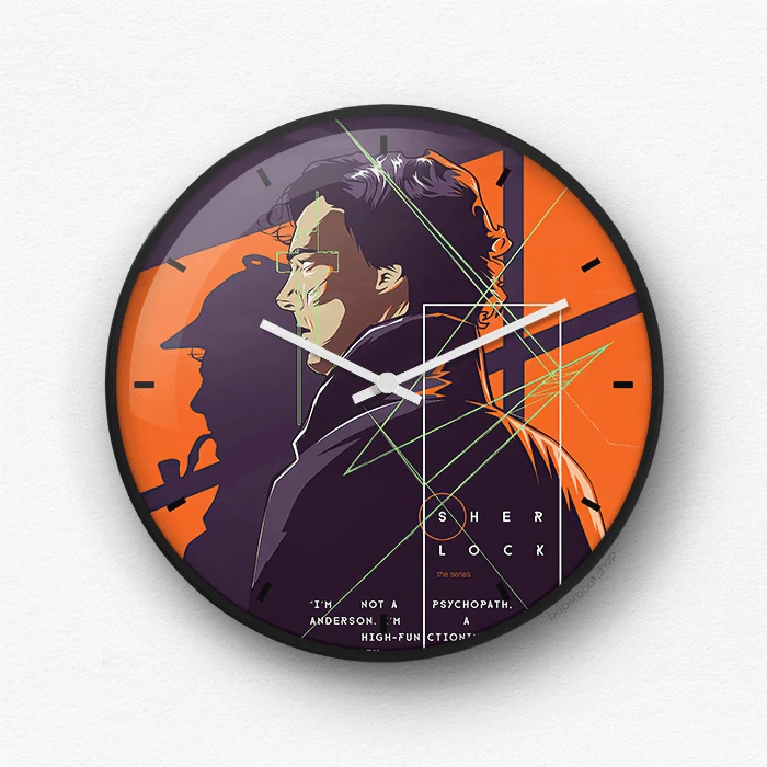 Sherlock illustration Wall Clock