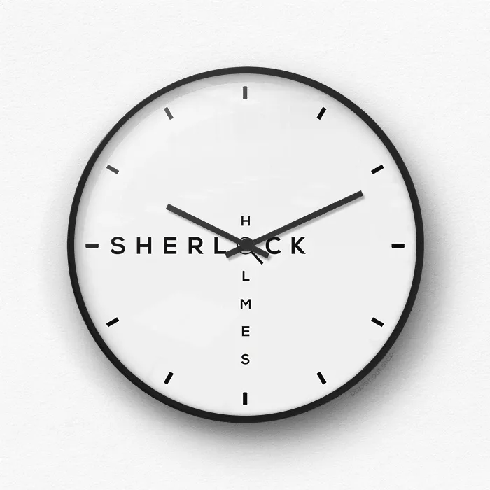Sherlock fonts Wall clock