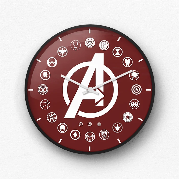 Avengers logos Wall Clock
