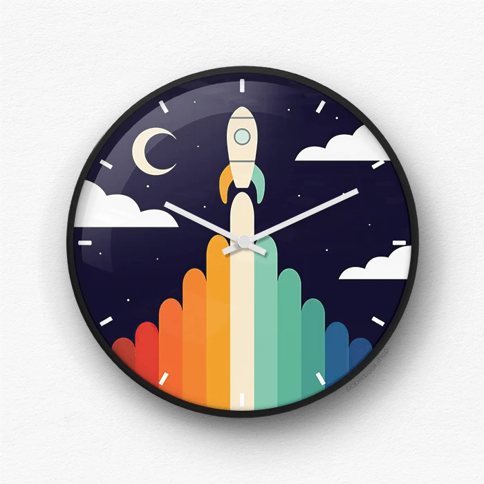 Aesthetic rocket Wall Clock