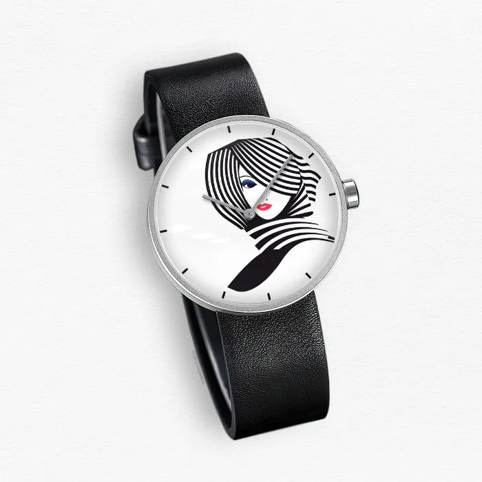 Black vector Girlish Wrist Watch