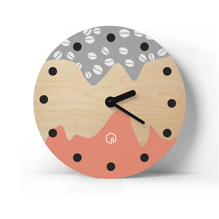 Wooden coffees pattern Wall Clock