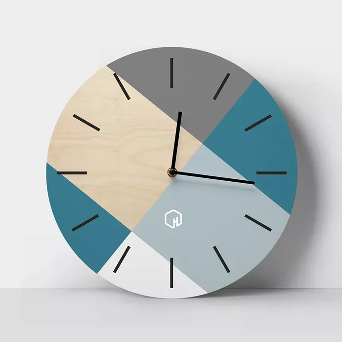 Wooden color pattern Wall Clock