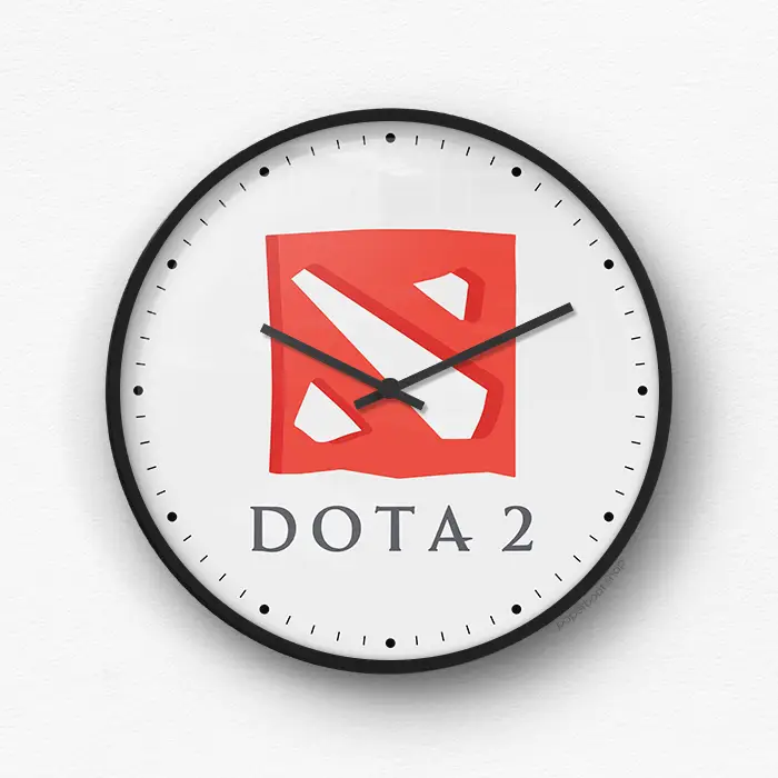 Dota 2 White Logo Wall Clock